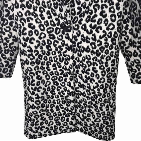Maje Wool Blend Leopard Print Brushed Felt Coat Size FR38 Medium 6 - Picture 7 of 14